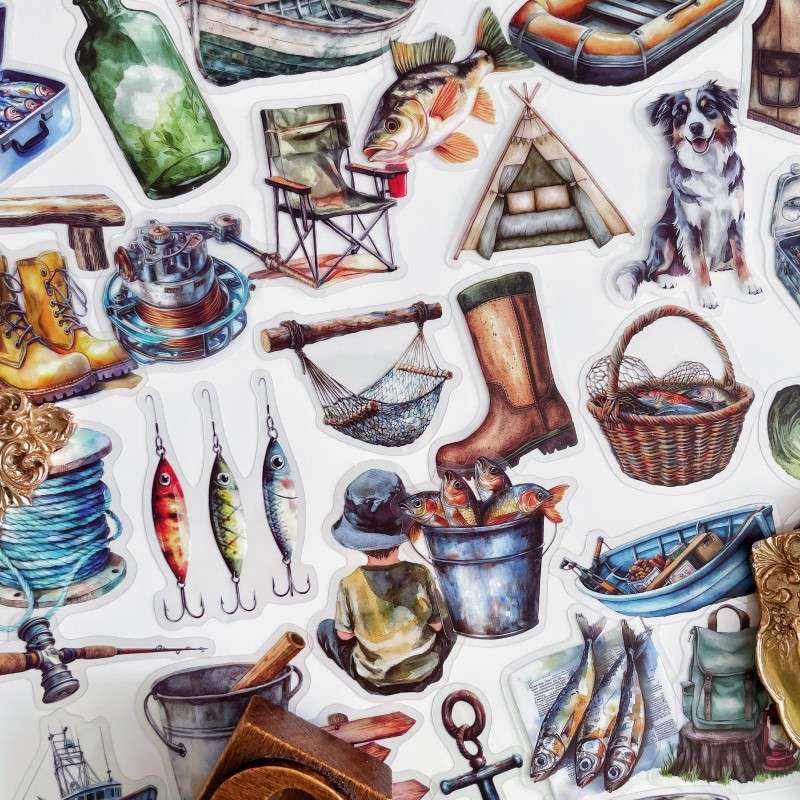 Fishing Day Sticker 50PCS