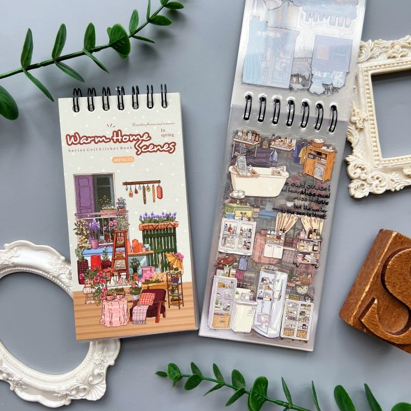Warm Home Scenes Sticker Book 48Sheets