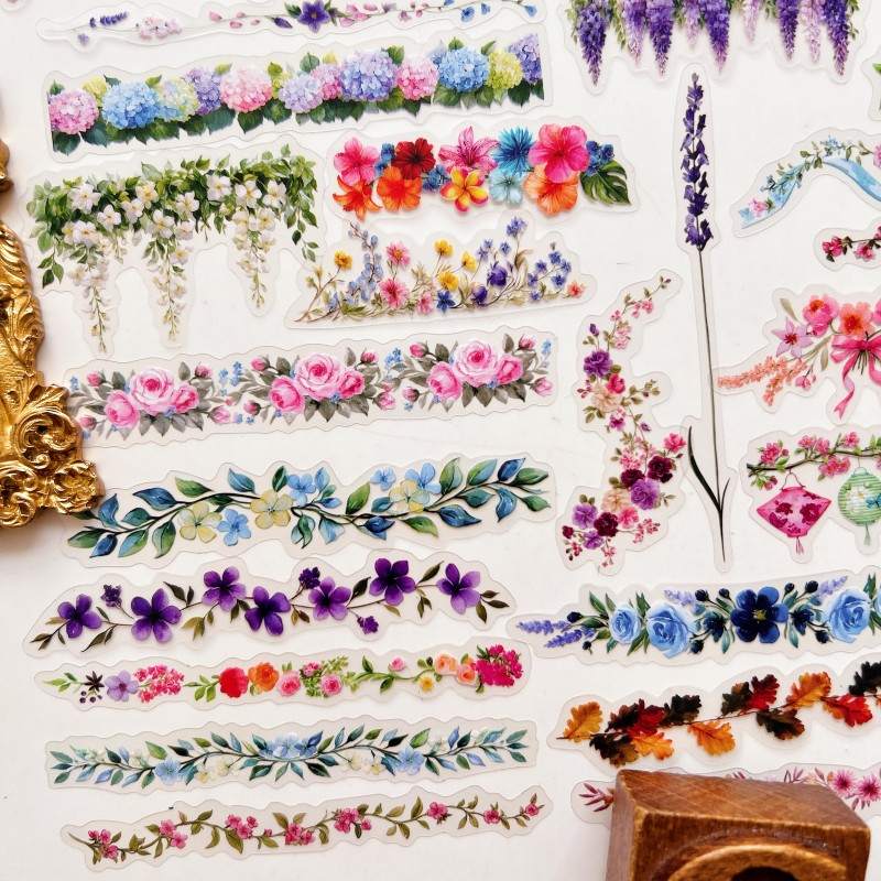 Flower Wreath Sticker 50PCS