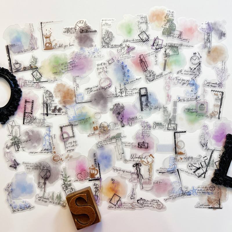 Poetry Ink Stain Sticker 90PCS