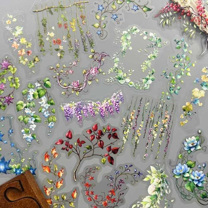 Floral Vines Sticker 60PCS