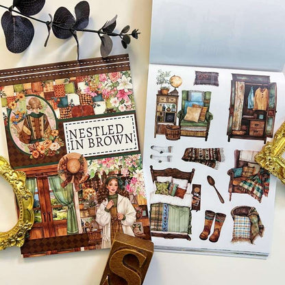 Nestled In Brown Sticker Book 20Sheets