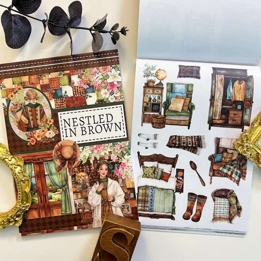 Nestled In Brown Sticker Book 20Sheets