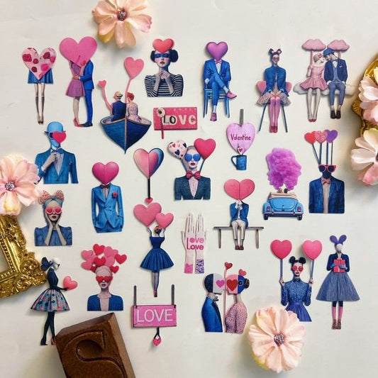Pink Valentine Sticker 25PCS