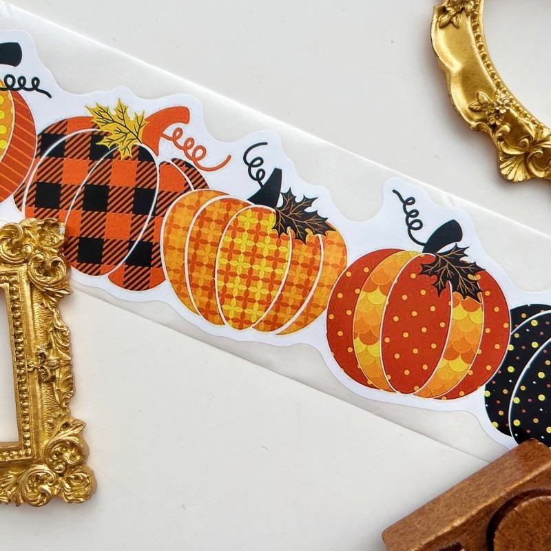 Pumpkin Season Border Sticker Roll