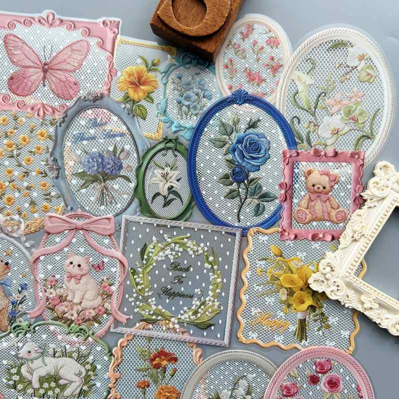 Lace Floral Frame Sticker 40PCS