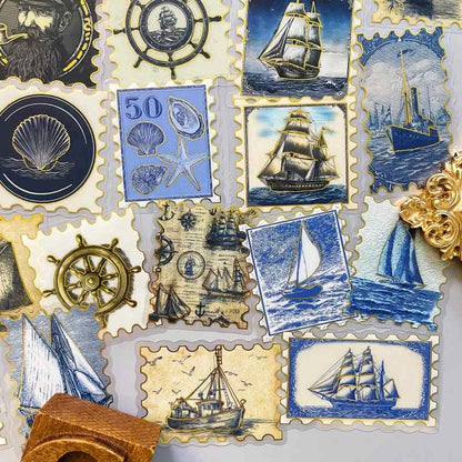 Blue Sail Sticker 50PCS