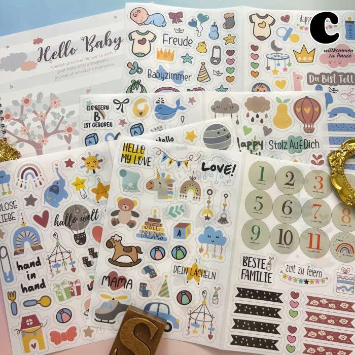 Baby Growth Record Book With Stickers