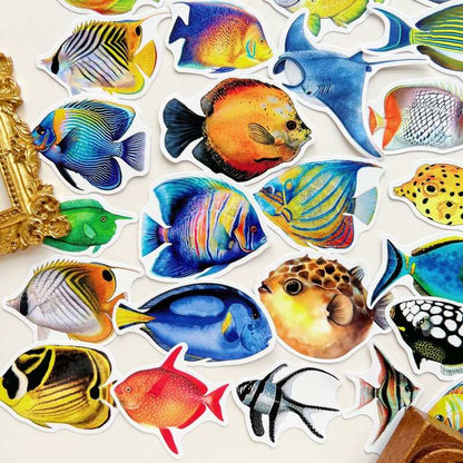 Wave Fish Sticker 50PCS