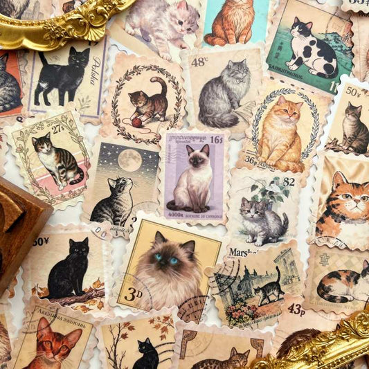 Kitty Stamp Sticker 50PCS