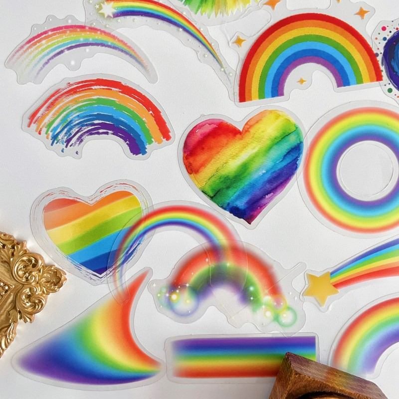 Rainbow Glow Sticker 48PCS