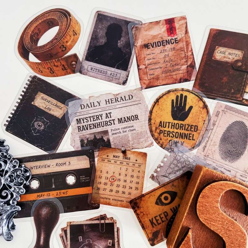 Detective Newspaper Sticker 50PCS