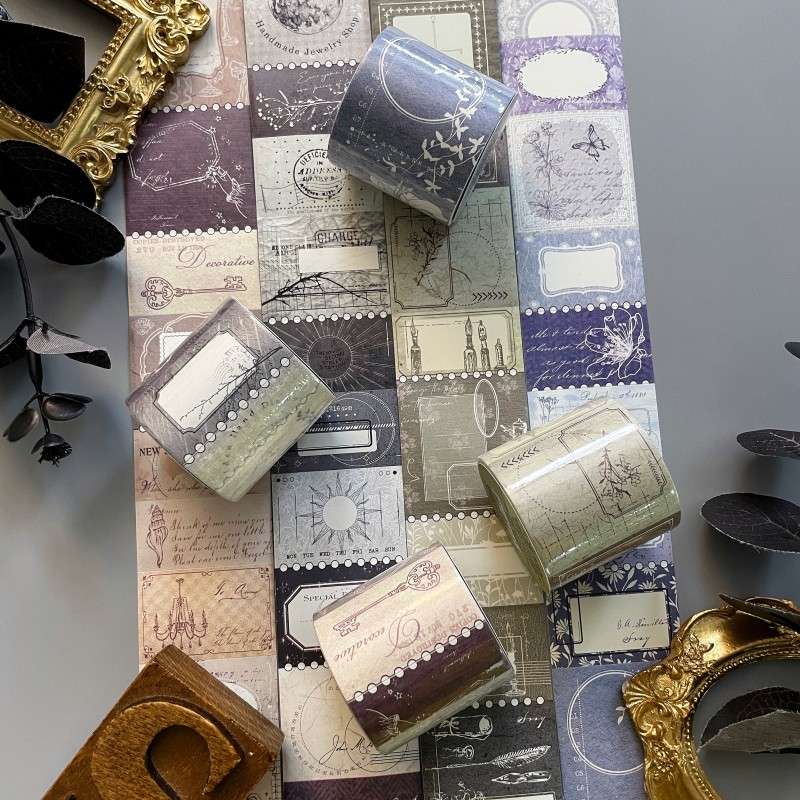 Silent Glow Kraft Paper Sticker Roll