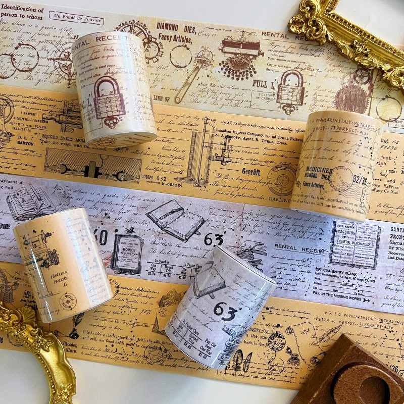 Fragment Of Manuscript Kraft Paper Sticker Roll