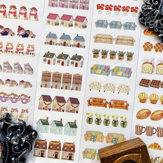 Cat House Times Kraft Paper Sticker Roll