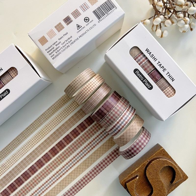 Vintage Plaid Washi Tape Set | Dian Dian
