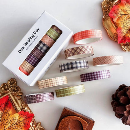 Fall Plaid Washi Tape Set 6 Rolls
