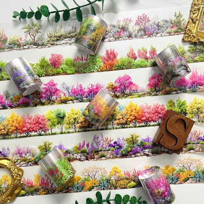 Bushes And Flowers PET Tape Roll