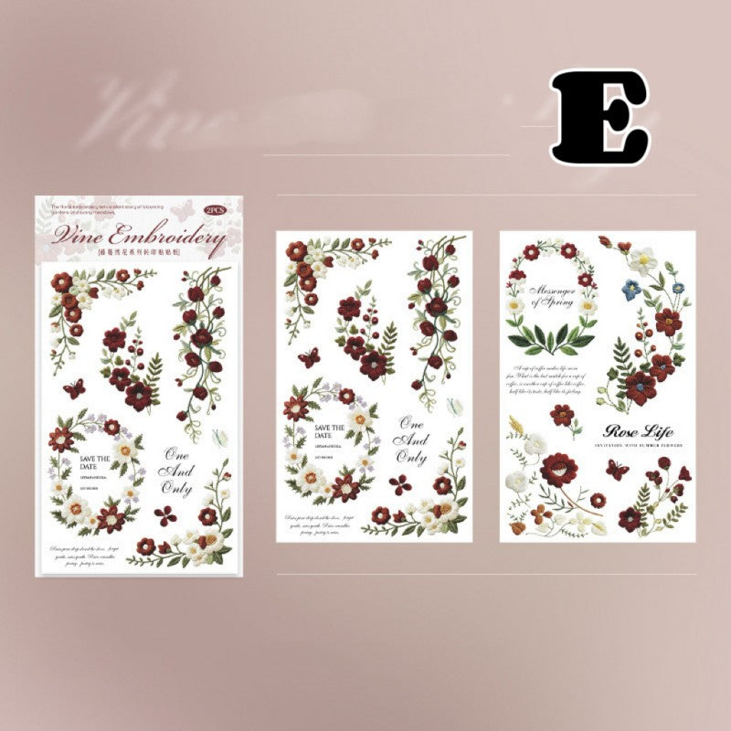 Vine Embroidery Transfer Sticker