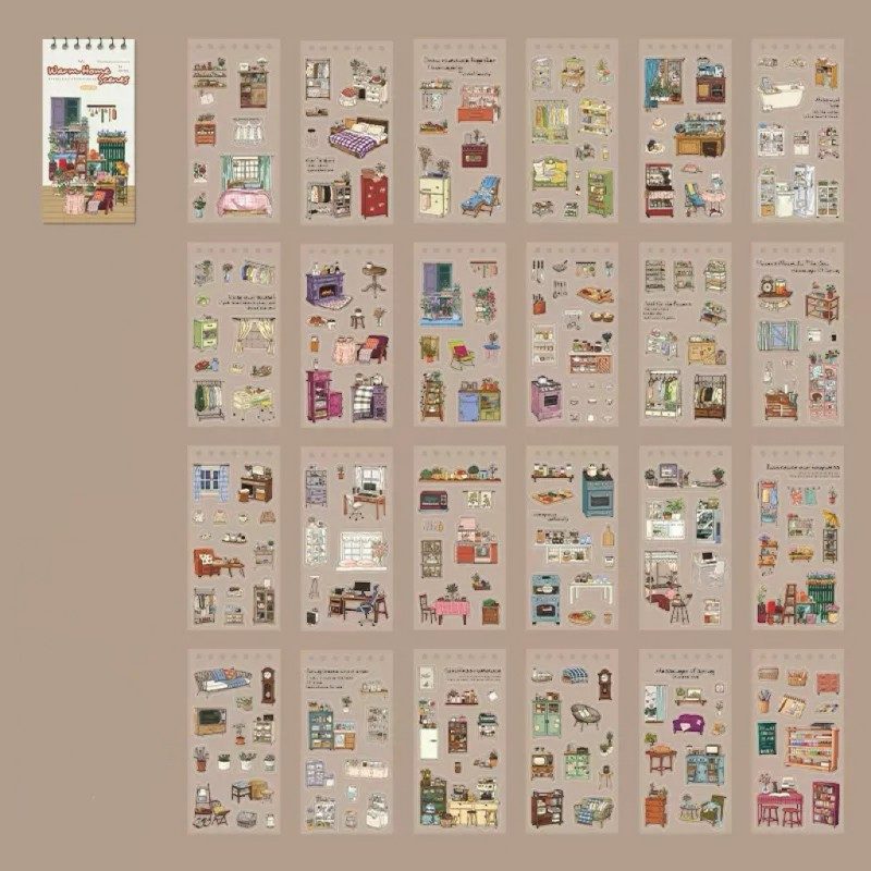 Warm Home Scenes Sticker Book 48Sheets