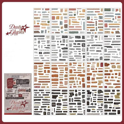 Dusty Glyphs Sticker Book 20Sheets