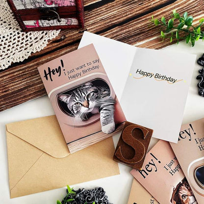 Peekaboo Birthday Card Set 6 Cards & 6 Envelopes