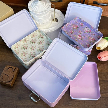 Pastoral Flower Split Tin