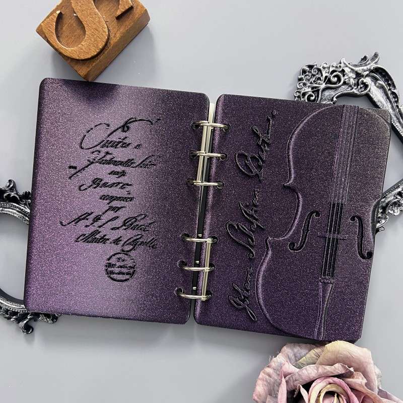 Amethyst Violin Glow Loose-Leaf Journal