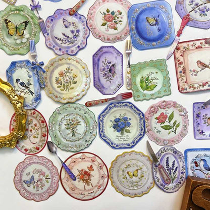 Elegant Tableware Sticker 60PCS