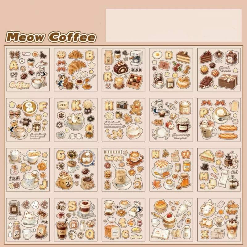 Meow Coffee Sticker Book 20Sheets