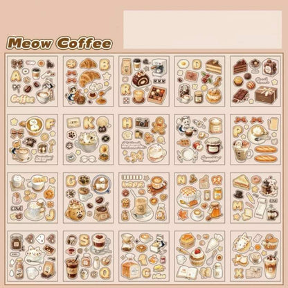 Meow Coffee Sticker Book 20Sheets