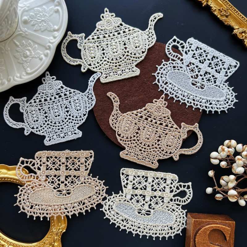 Teatime Embroidered Patch 6PCS