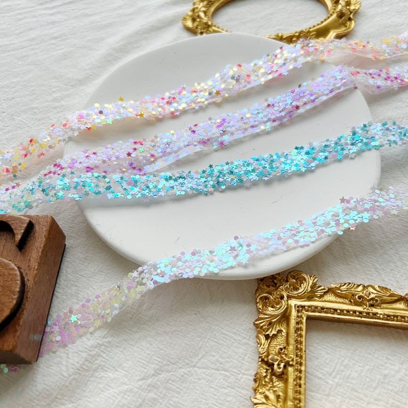 Glitter Sticker Strips with Self-Adhesive Backing