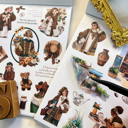 Nestled In Brown Sticker Book 20Sheets