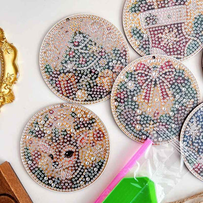 DIY Christmas Diamond Art Ornament Kit 6PCS