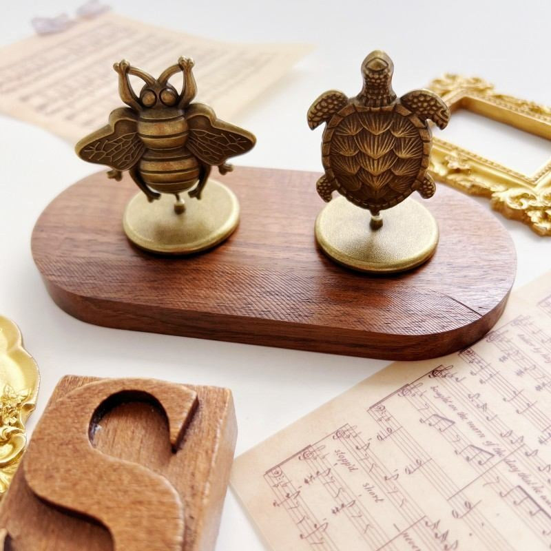 Vintage Brass Memo Clip Holder