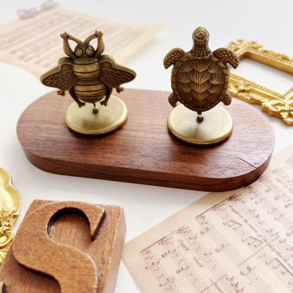 Vintage Brass Memo Clip Holder