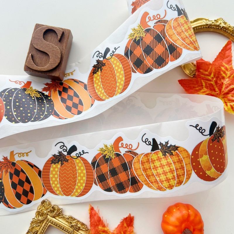 Pumpkin Season Border Sticker Roll