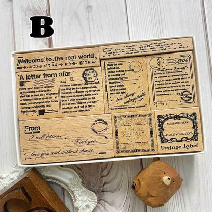 English Track Record Rubber Stamp Set