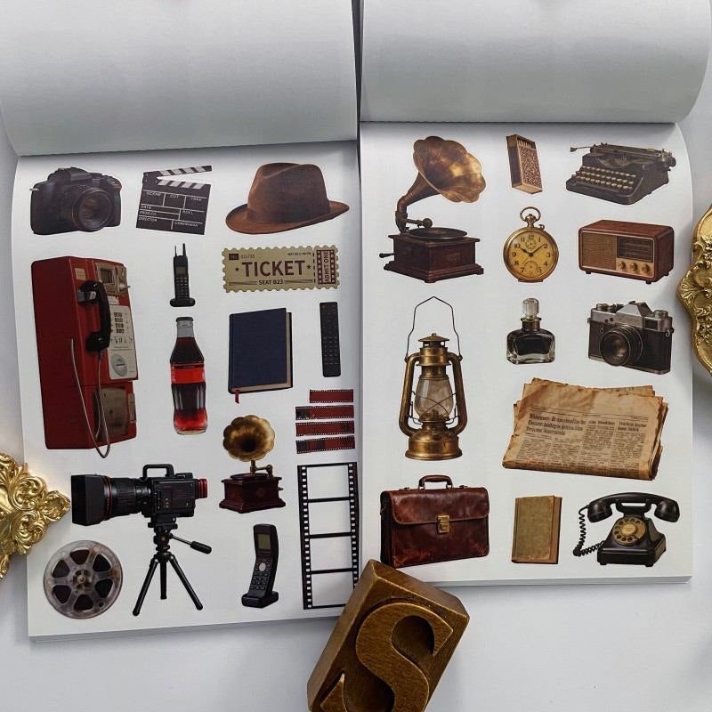 Retro Scrapbook Sticker Book 20Sheets