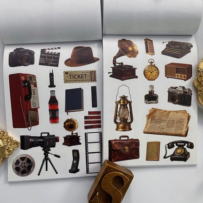 Retro Scrapbook Sticker Book 20Sheets