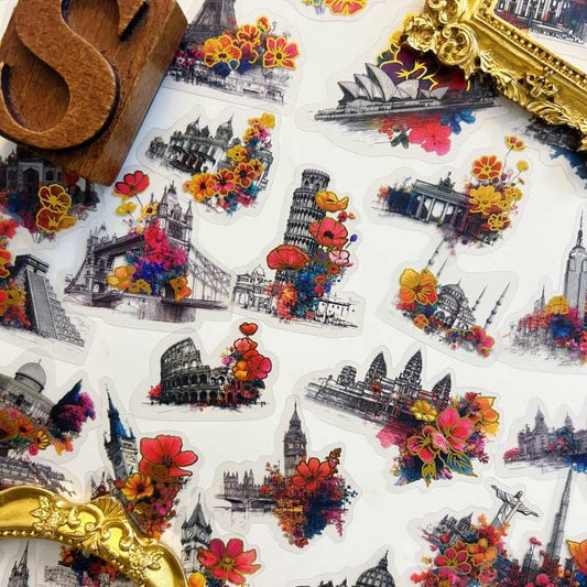 Hidden Blossoms Sticker 50PCS