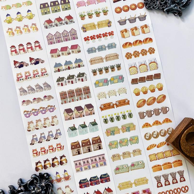 Cat House Times Kraft Paper Sticker Roll