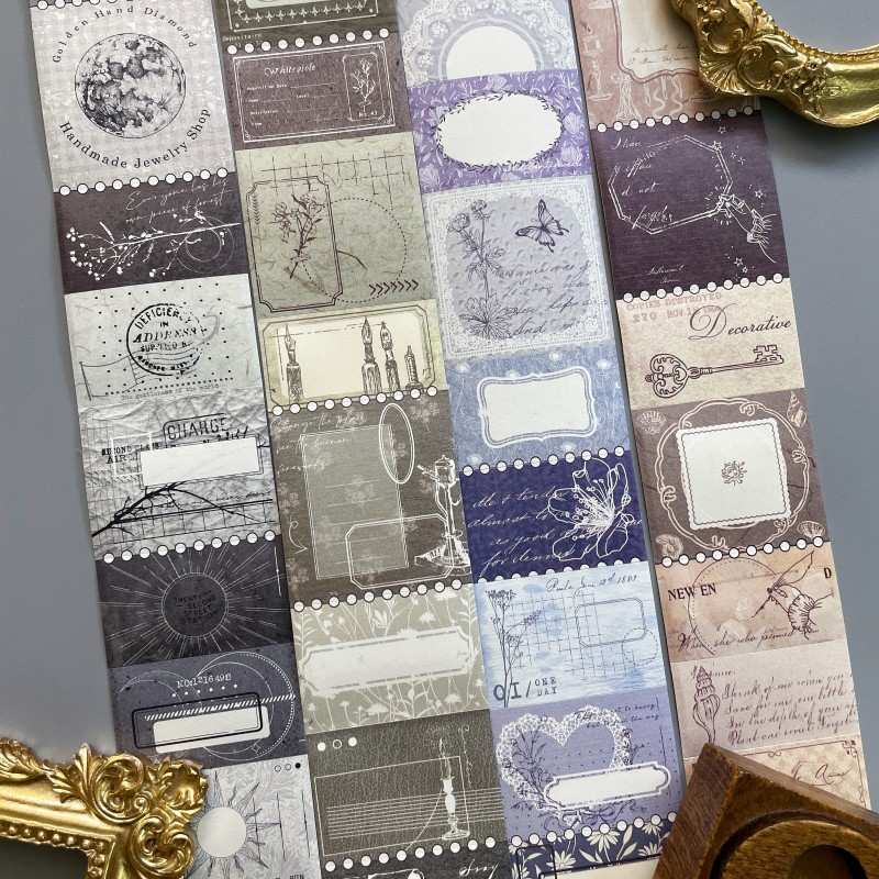 Silent Glow Kraft Paper Sticker Roll