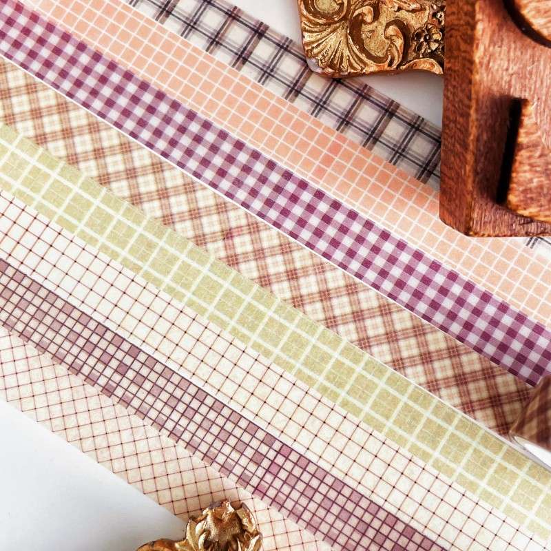 Fall Plaid Washi Tape Set 6 Rolls