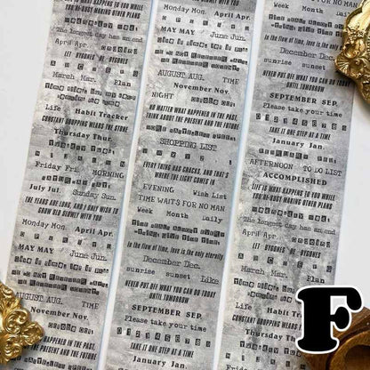 Time's Words Kraft Paper Sticker Roll