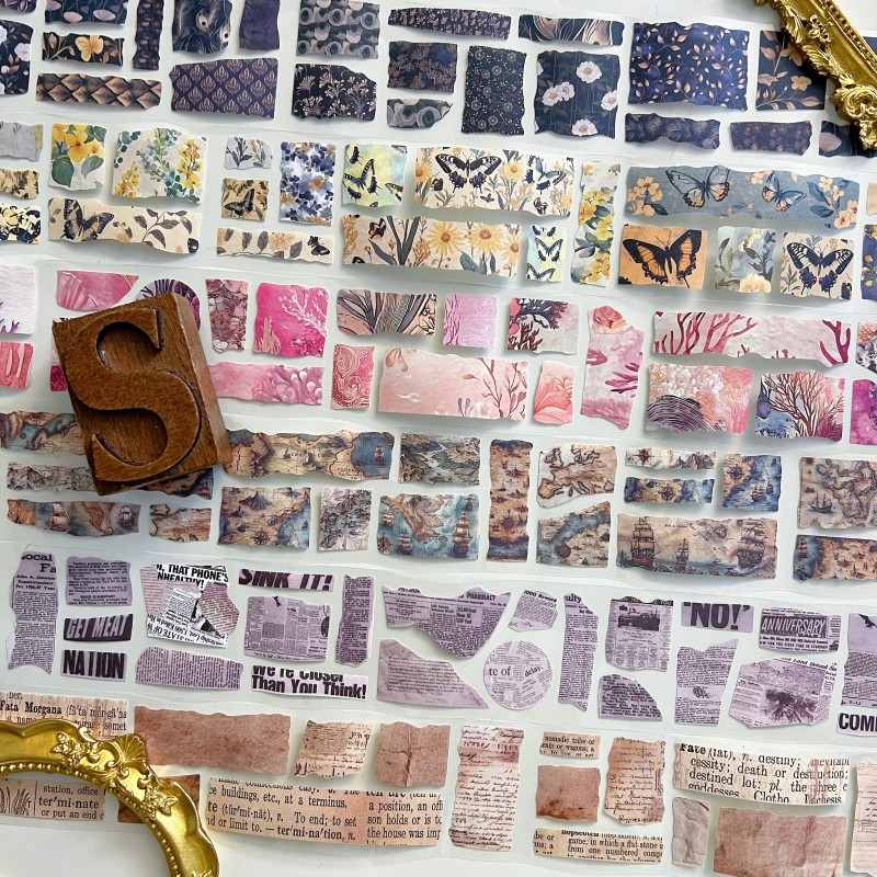 Handmade Fragments Kraft Paper Sticker Roll