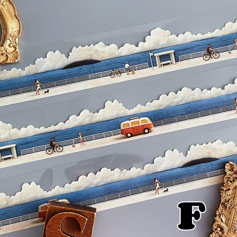 Felt Mini World Kraft Paper Sticker Roll