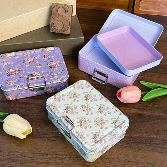 Pastoral Flower Split Tin