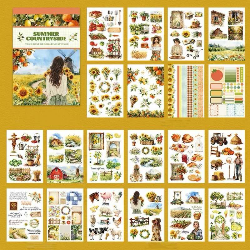 Summer Countryside Sticker Book 20Sheets